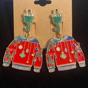 Holiday Red Sweater Earrings